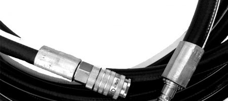 Druckluftschlauch - schwarz/weiss Bild